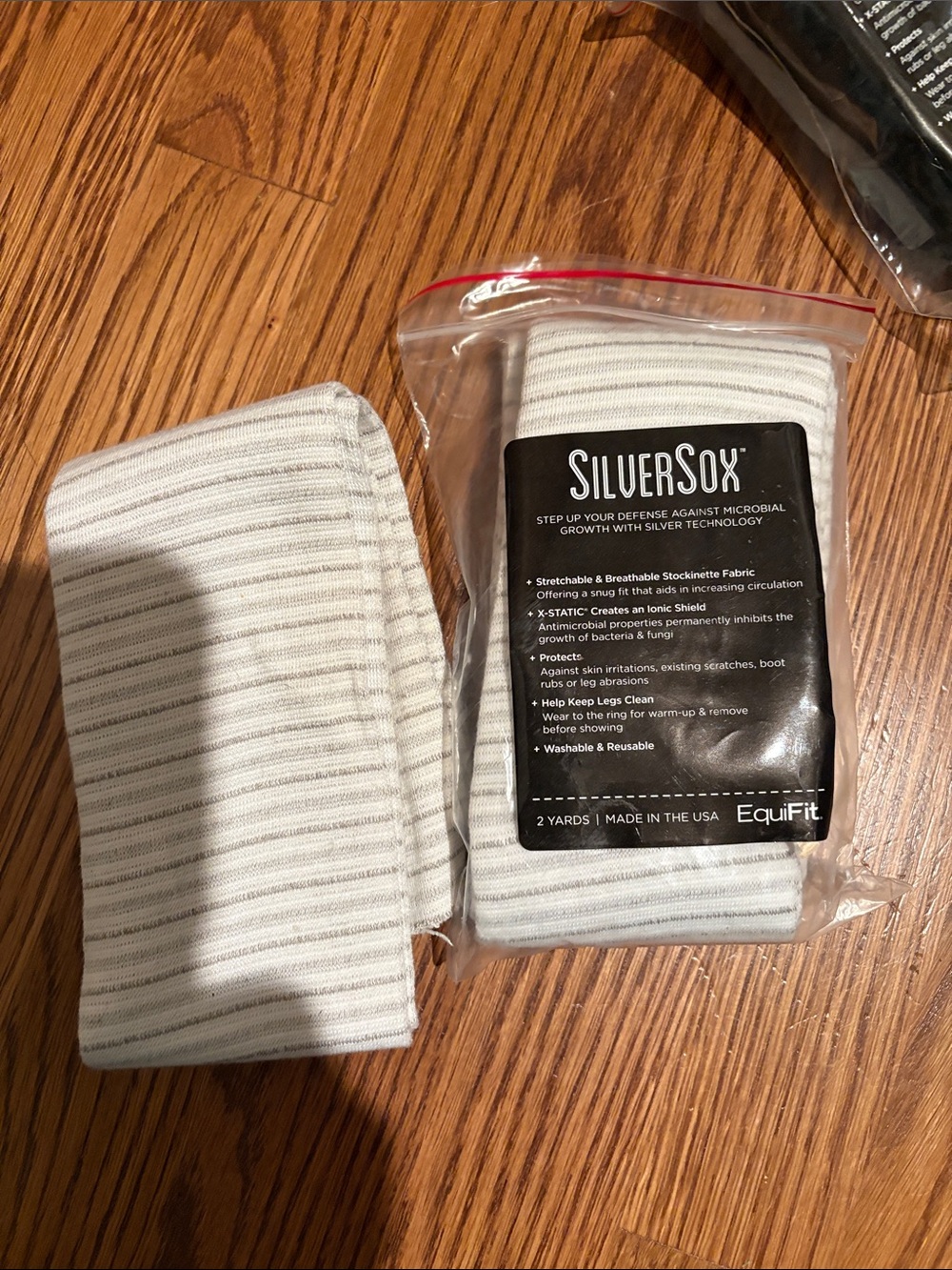 SilverSox equine White & Light Gray Striped Sock Sleeve -
